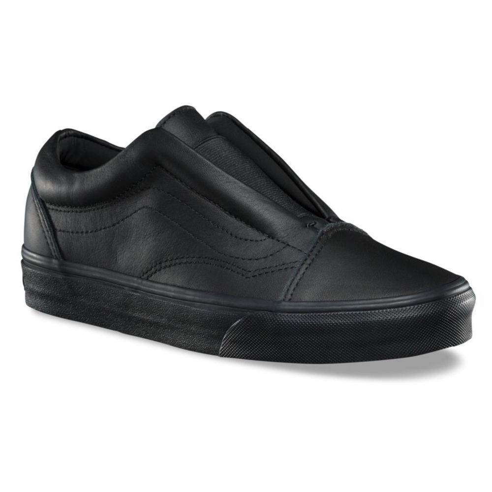 Vans Old Skool Black Leather Laceless DX sz 7.5